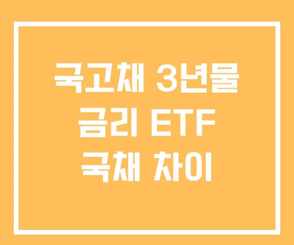 국고채 3년물 금리 ETF 국채 차이