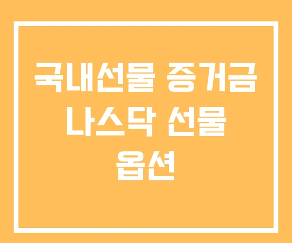 국내선물 증거금 나스닥 선물 옵션