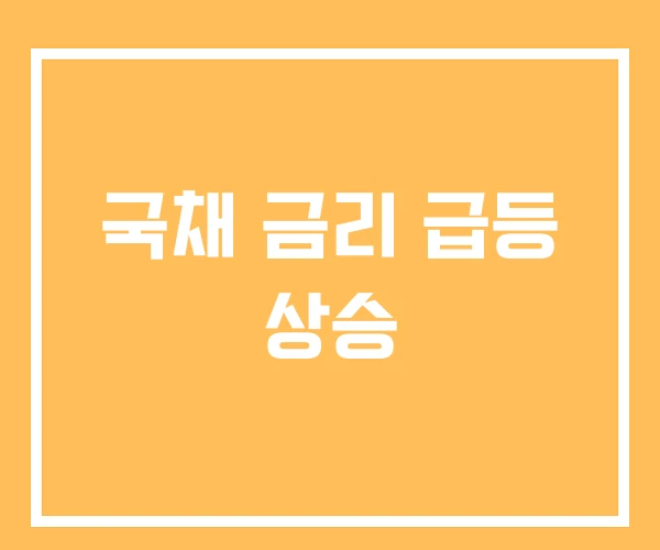 국채 금리 급등 상승 국채 금리 급등 상승