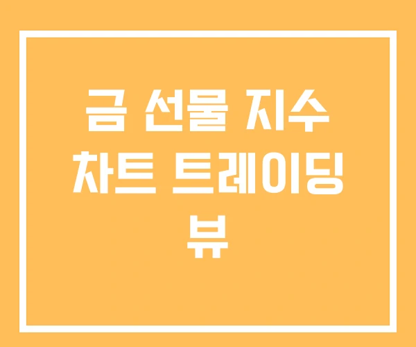 금 선물 지수 차트 트레이딩 뷰