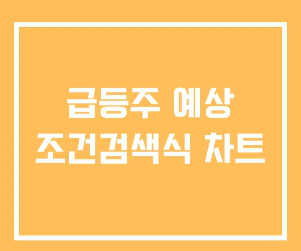 급등주 예상 조건검색식 차트