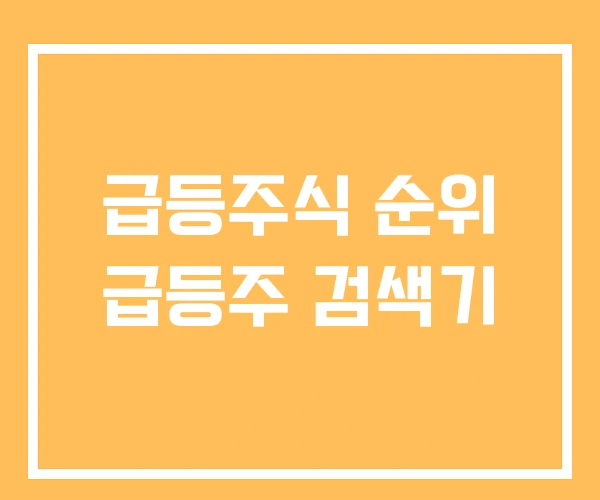 급등주식 순위 급등주 검색기