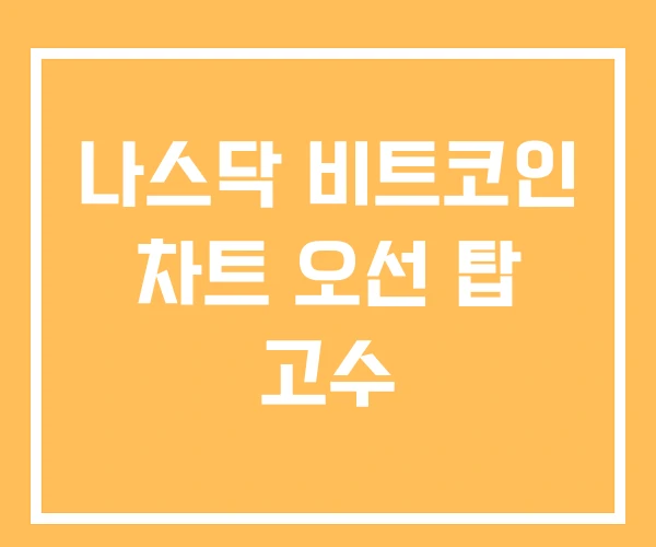 나스닥 비트코인 차트 오선 탑 고수