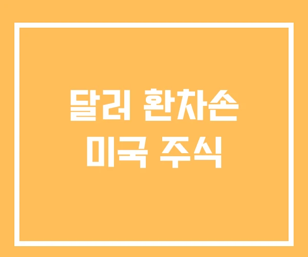 달러 환차손 미국 주식 달러 환차손 미국 주식