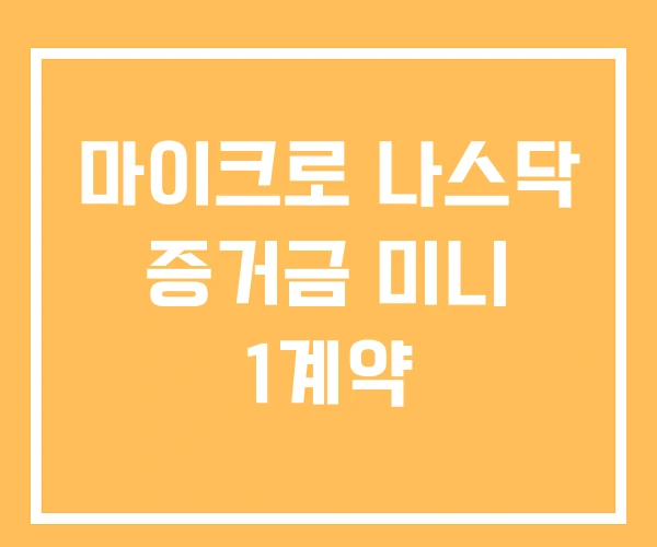 마이크로 나스닥 증거금 미니 1계약 마이크로 나스닥 증거금 미니 1계약