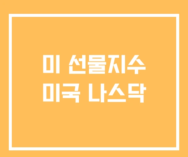 미 선물지수 미국 나스닥