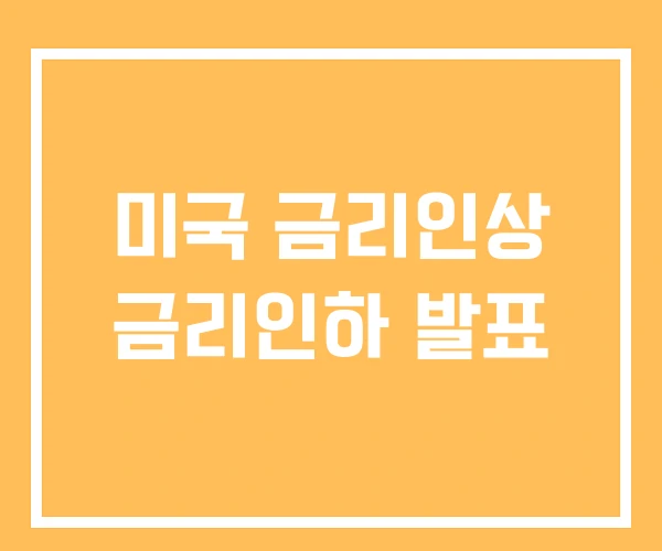 미국 금리인상 금리인하 발표 미국 금리인상 금리인하 발표