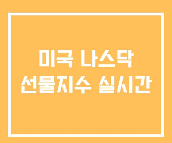 미국 나스닥 선물지수 실시간