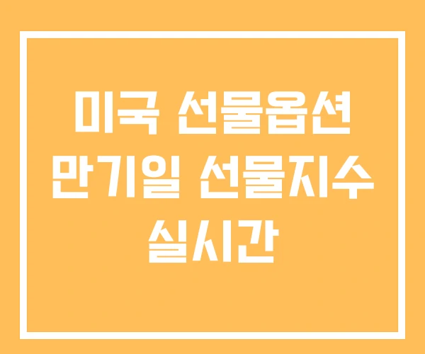 미국 선물옵션 만기일 선물지수 실시간