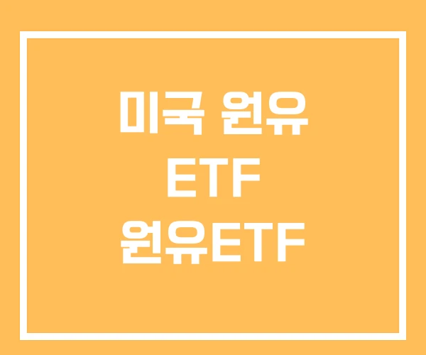 미국 원유 ETF 원유ETF