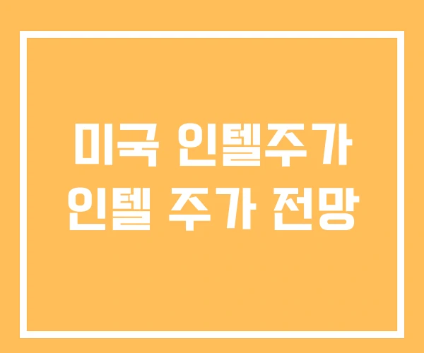 미국 인텔주가 인텔 주가 전망 미국 인텔주가 인텔 주가 전망