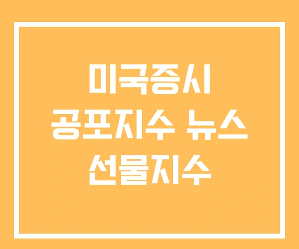 미국증시 공포지수 뉴스 선물지수