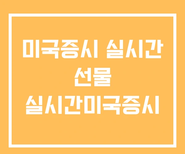 미국증시 실시간 선물 실시간미국증시