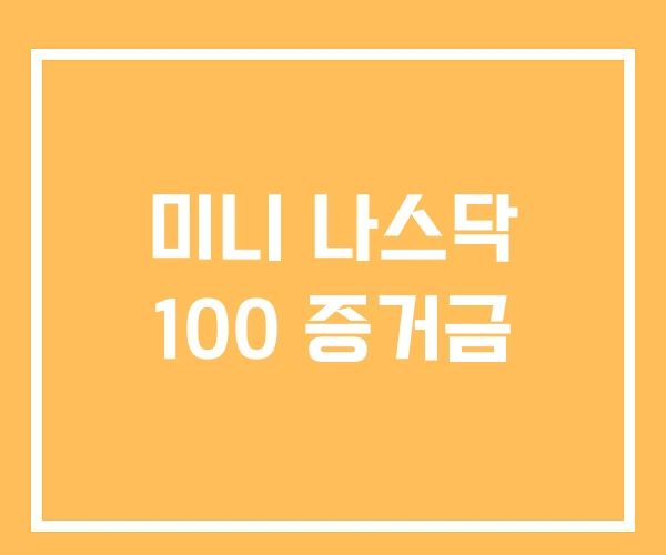 미니 나스닥 100 증거금