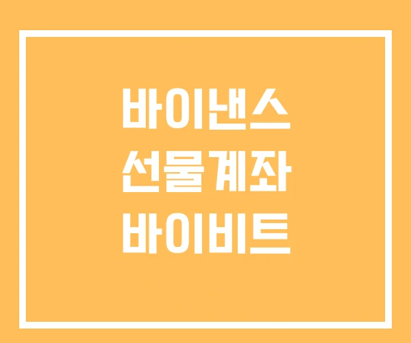 바이낸스 선물계좌 바이비트