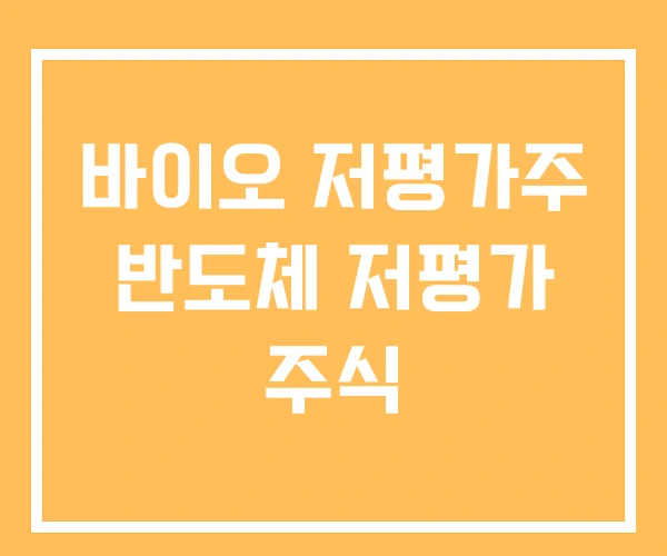 바이오 저평가주 반도체 저평가 주식