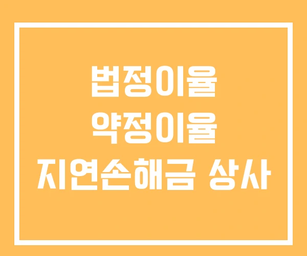 법정이율 약정이율 지연손해금 상사
