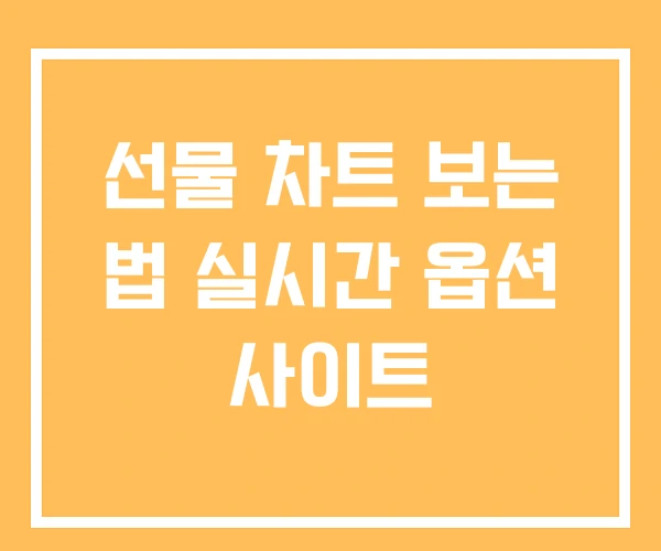 선물 차트 보는 법 실시간 옵션 사이트