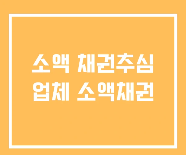 소액 채권추심 업체 소액채권 소액 채권추심 업체 소액채권