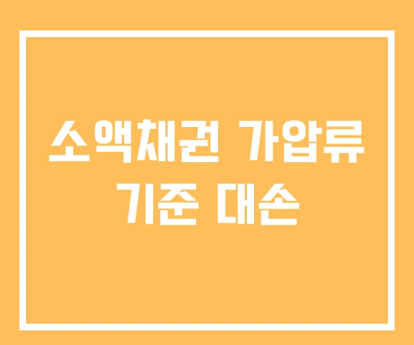 소액채권 가압류 기준 대손