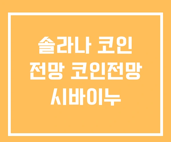 솔라나 코인 전망 코인전망 시바이누