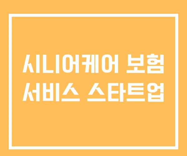 시니어케어 보험 서비스 스타트업 시니어케어 보험 서비스 스타트업