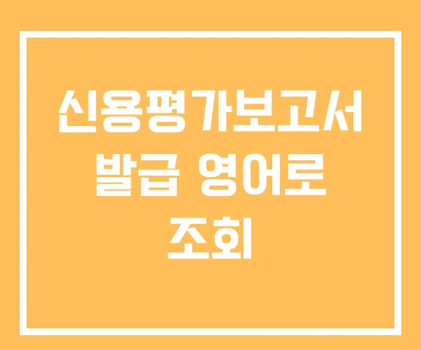 신용평가보고서 발급 영어로 조회 신용평가보고서 발급 영어로 조회