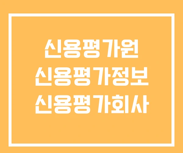 신용평가원 신용평가정보 신용평가회사