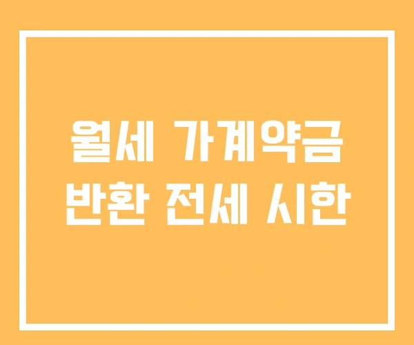 월세 가계약금 반환 전세 시한
