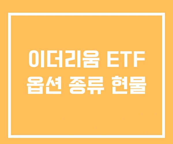 이더리움 ETF 옵션 종류 현물