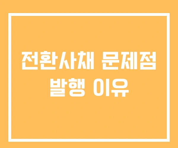 전환사채 문제점 발행 이유