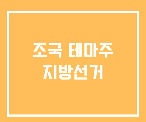 조국 테마주 지방선거