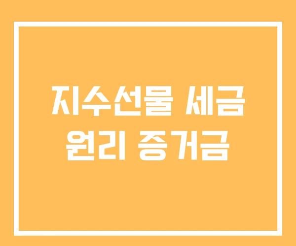 지수선물 세금 원리 증거금