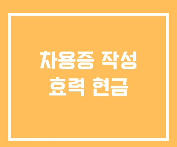 차용증 작성 효력 현금