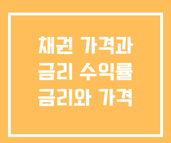 채권 가격과 금리 수익률 금리와 가격