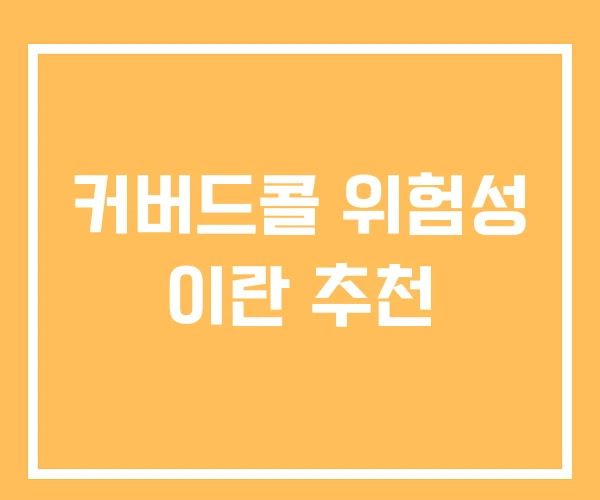 커버드콜 위험성 이란 추천