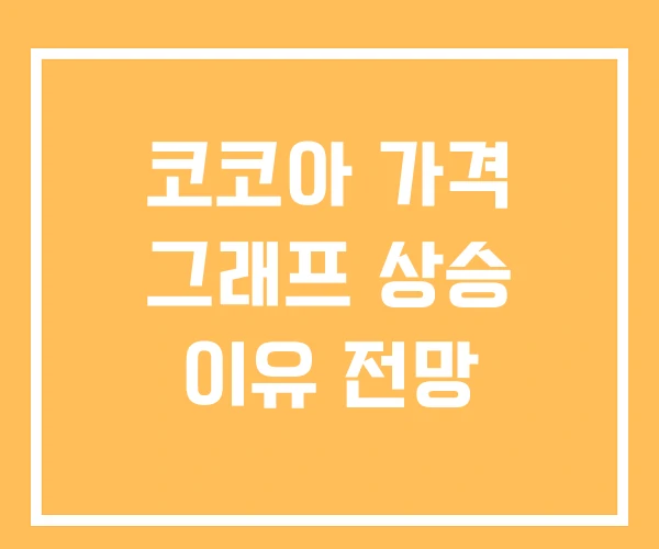 코코아 가격 그래프 상승 이유 전망