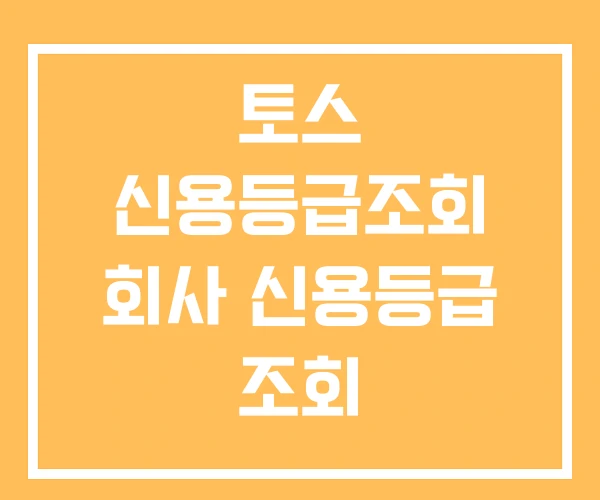 토스 신용등급조회 회사 신용등급 조회