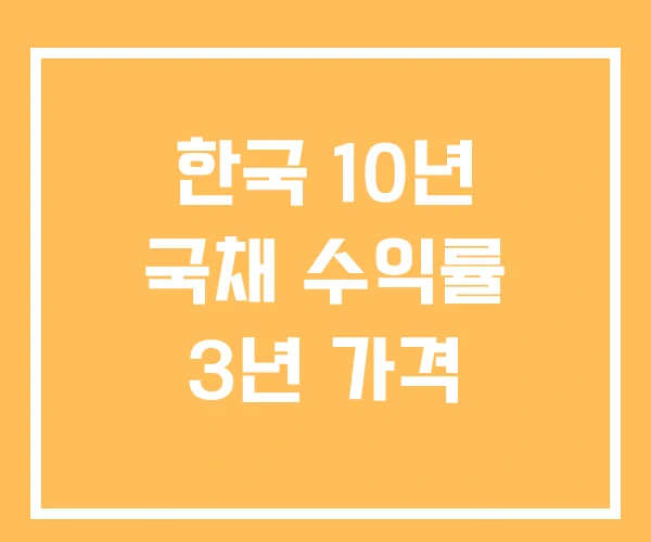 한국 10년 국채 수익률 3년 가격