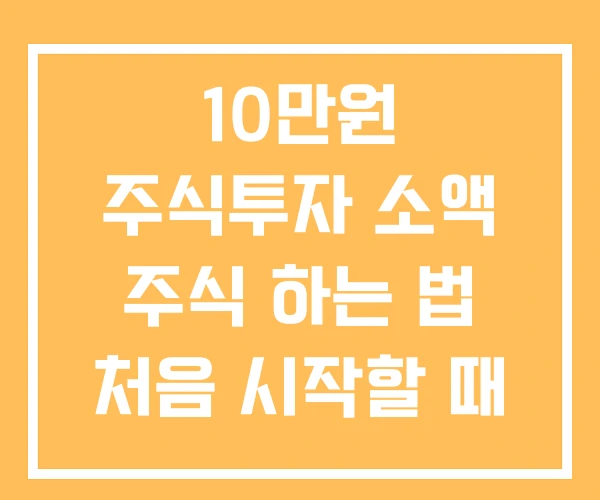 10만원 주식투자 소액 주식 하는 법 처음 시작할 때 10만원 주식투자 소액 주식 하는 법 처음 시작할 때