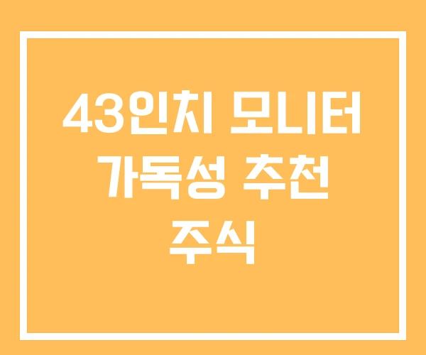 43인치 모니터 가독성 추천 주식