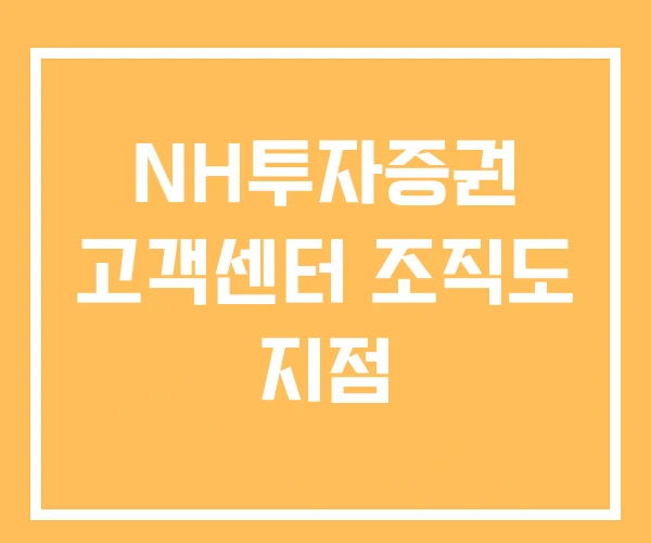 NH투자증권 고객센터 조직도 지점 NH투자증권 고객센터 조직도 지점