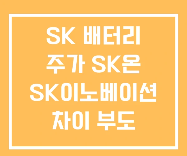 SK 배터리 주가 SK온 SK이노베이션 차이 부도 SK 배터리 주가 SK온 SK이노베이션 차이 부도