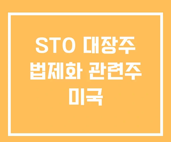 STO 대장주 법제화 관련주 미국