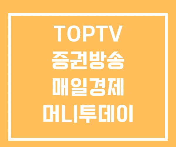 TOPTV 증권방송 매일경제 머니투데이