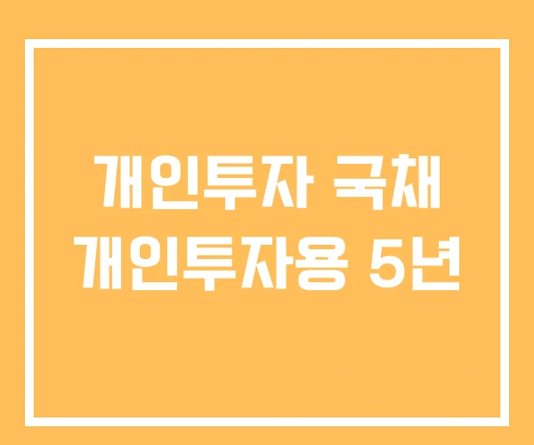 개인투자 국채 개인투자용 5년