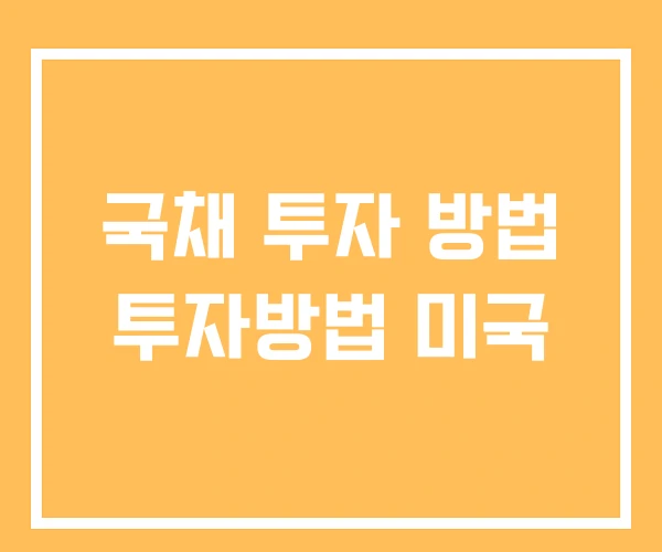 국채 투자 방법 투자방법 미국 국채 투자 방법 투자방법 미국