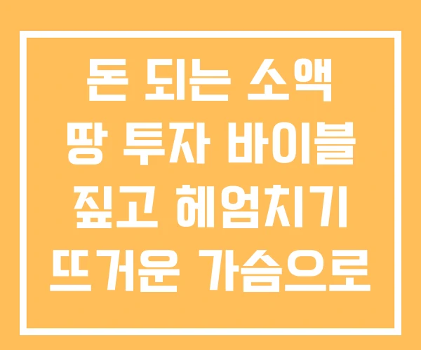 돈 되는 소액 땅 투자 바이블 짚고 헤엄치기 뜨거운 가슴으로 하라