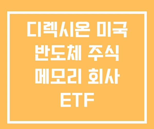 디렉시온 미국 반도체 주식 메모리 회사 ETF 디렉시온 미국 반도체 주식 메모리 회사 ETF