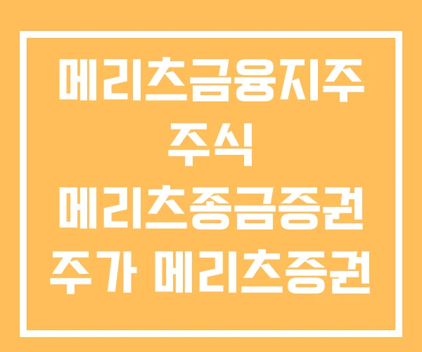 메리츠금융지주 주식 메리츠종금증권 주가 메리츠증권 상장폐지